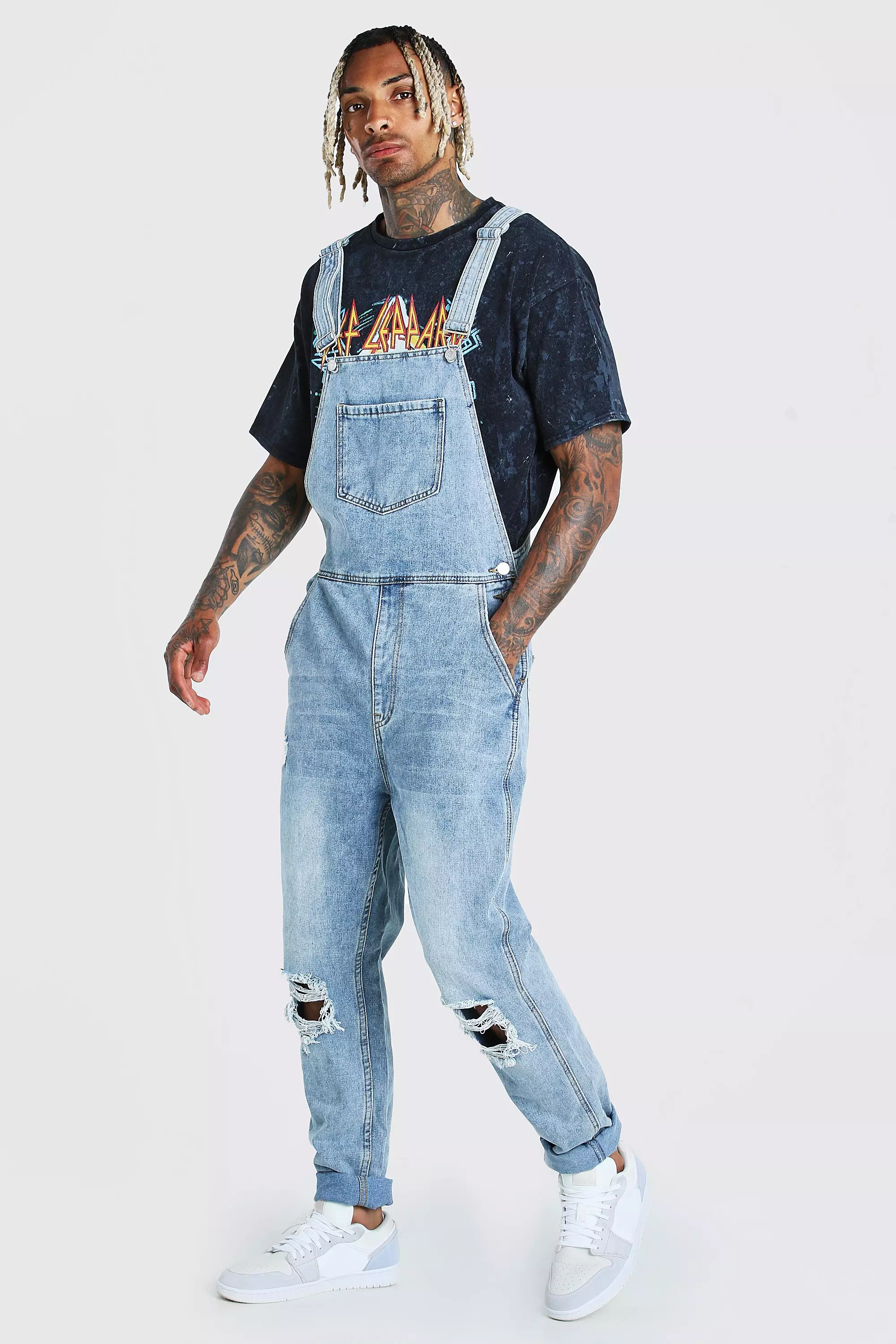 Slim store denim overalls